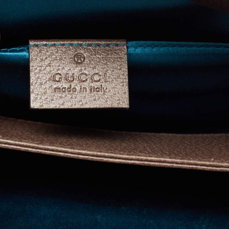 Pre Owned Gucci Beige/Ebony GG Supreme Canvas and Leather Small Ophidia Shoulder Bag