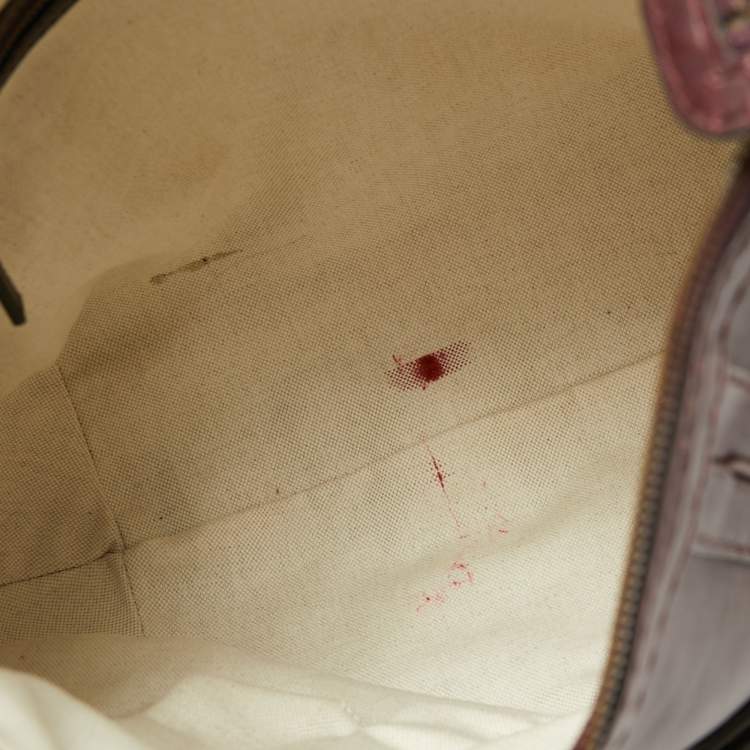 Pre Owned Gucci Dark Burgundy Leather Medium Double G Running Hobo       