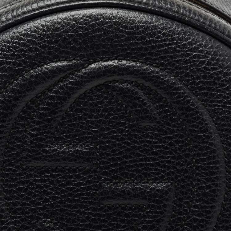 Pre Owned Gucci Black Leather Soho Chain Backpack