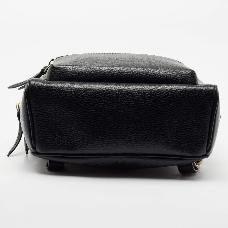 Pre Owned Gucci Black Leather Soho Chain Backpack