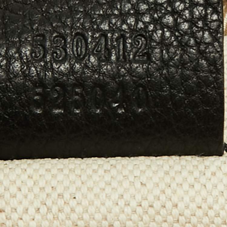 Pre Owned Gucci Black Pebbled Leather Small Logo Web Belt Bag