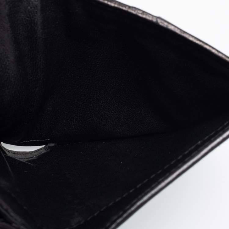 Pre Owned Gucci Black GG Canvas And Leather Bifold Wallet