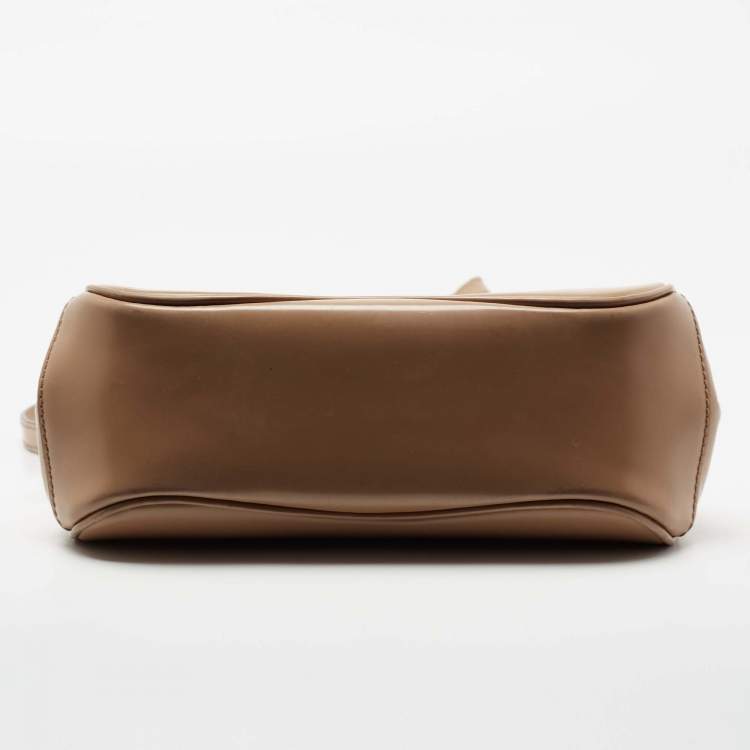 Pre Owned Gucci Beige Glossy Leather Mini Lady Lock Bamboo Top Handle Bag