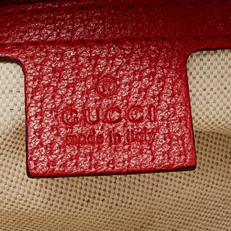 Pre Owned Gucci Beige/Red GG Supreme Canvas and Leather Small Backpack