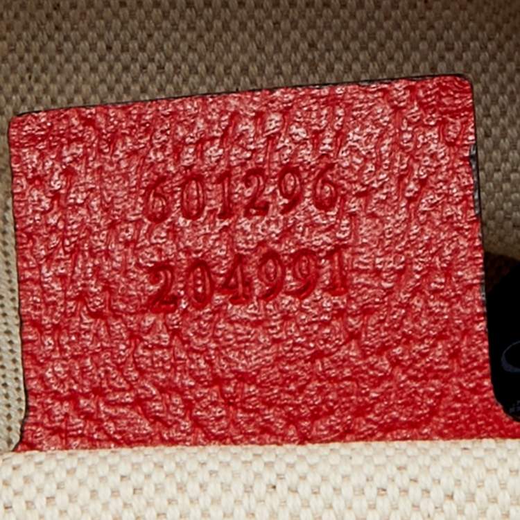 Pre Owned Gucci Beige/Red GG Supreme Canvas and Leather Small Backpack