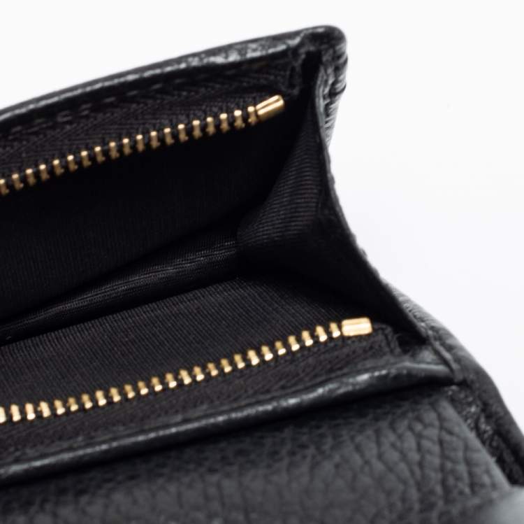 Pre Owned Gucci Black Leather GG Marmont Card Case