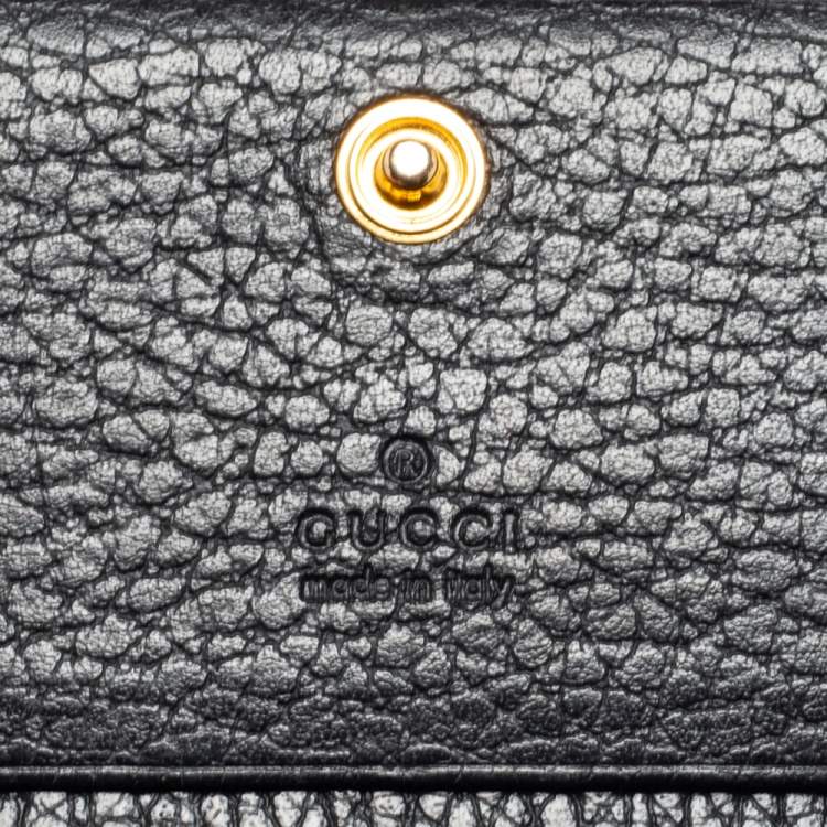 Pre Owned Gucci Black Leather GG Marmont Card Case