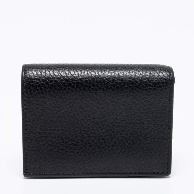Pre Owned Gucci Black Leather GG Marmont Card Case
