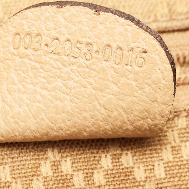 مملوكة مسبقًا Gucci Beige Suede and Leather Bamboo Drawstring Backpack