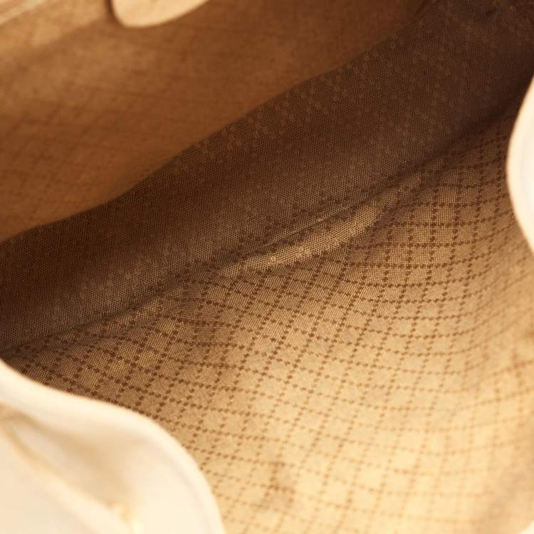 مملوكة مسبقًا Gucci Beige Suede and Leather Bamboo Drawstring Backpack