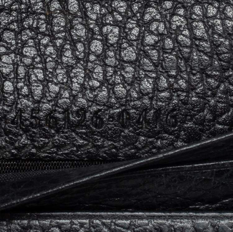 مملوكة مسبقًا Gucci Black Leather GG Marmont Compact Folded Wallet