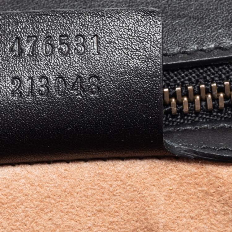 Pre Owned Gucci Black Quilted Leather Medium Queen Margaret Bamboo Top Handle Bag