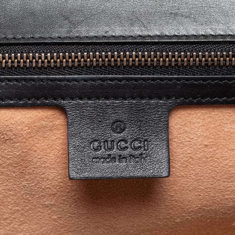 Pre Owned Gucci Black Quilted Leather Medium Queen Margaret Bamboo Top Handle Bag