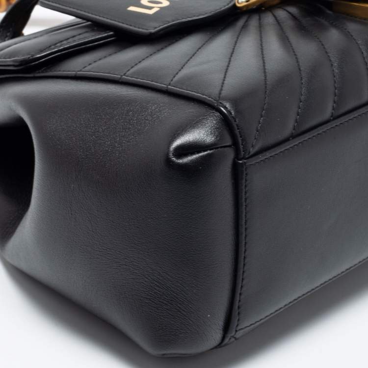 Pre Owned Gucci Black Quilted Leather Medium Queen Margaret Bamboo Top Handle Bag