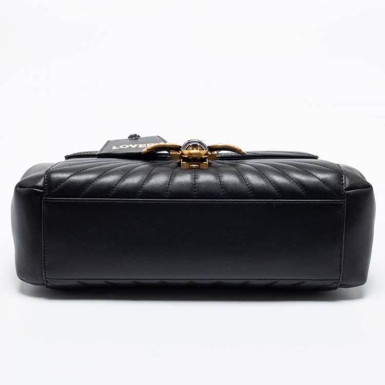 Pre Owned Gucci Black Quilted Leather Medium Queen Margaret Bamboo Top Handle Bag