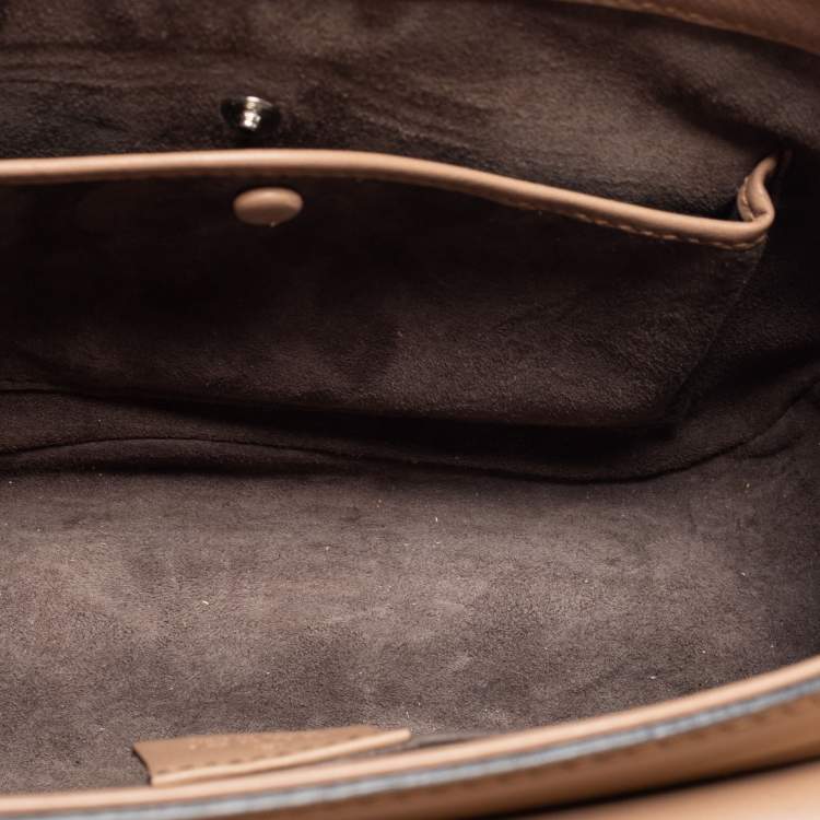 Pre Owned Gucci Beige Glossy Leather Mini Lady Lock Bamboo Top Handle Bag