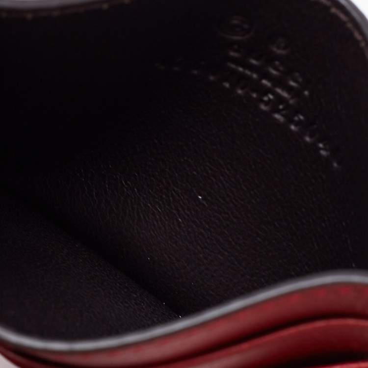 Pre Owned Gucci Red Microguccissima Leather Card Holder