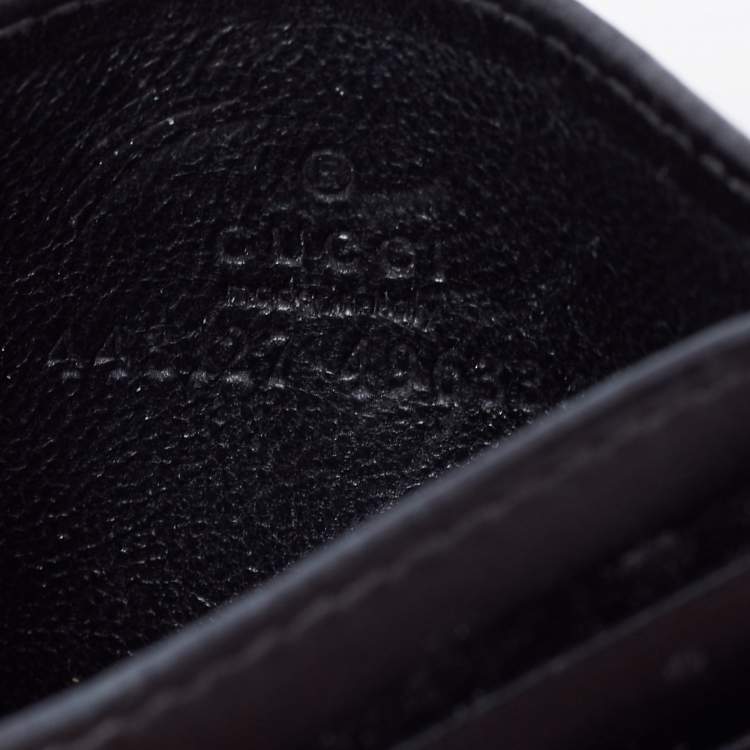 Pre Owned Gucci Black Matelasse Leather GG Marmont Card Holder