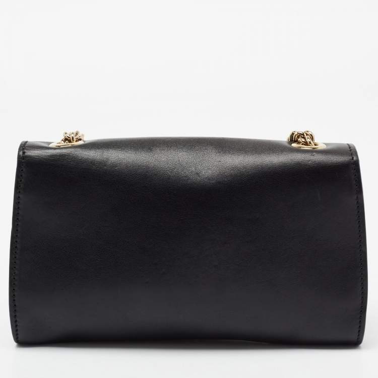 Pre Owned Gucci Black Leather Emily  Chain Shoulder Bag