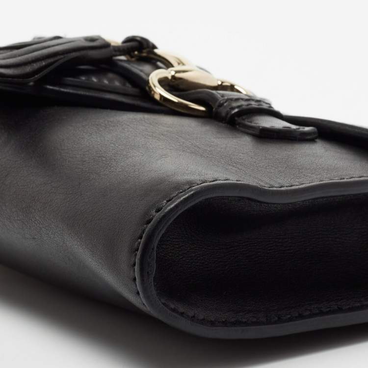 Pre Owned Gucci Black Leather Emily  Chain Shoulder Bag