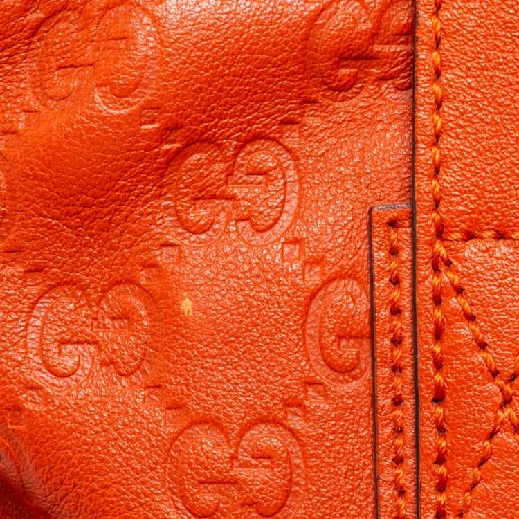 Pre Owned Gucci Orange Guccissima Leather Small Shopper Tote