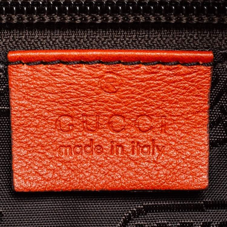Pre Owned Gucci Orange Guccissima Leather Small Shopper Tote