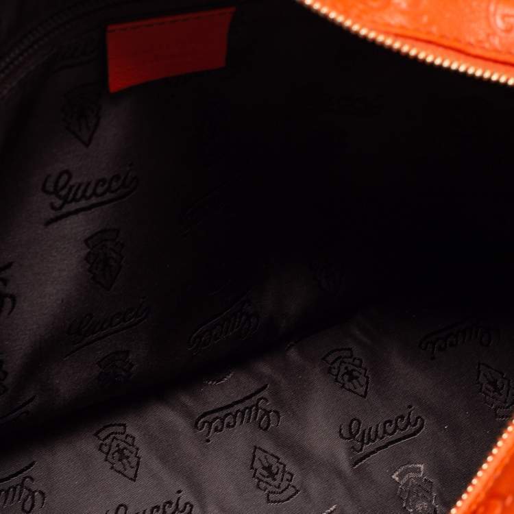 Pre Owned Gucci Orange Guccissima Leather Small Shopper Tote