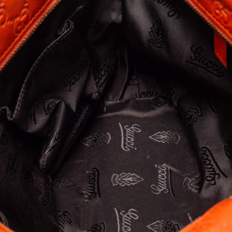 Pre Owned Gucci Orange Guccissima Leather Small Shopper Tote