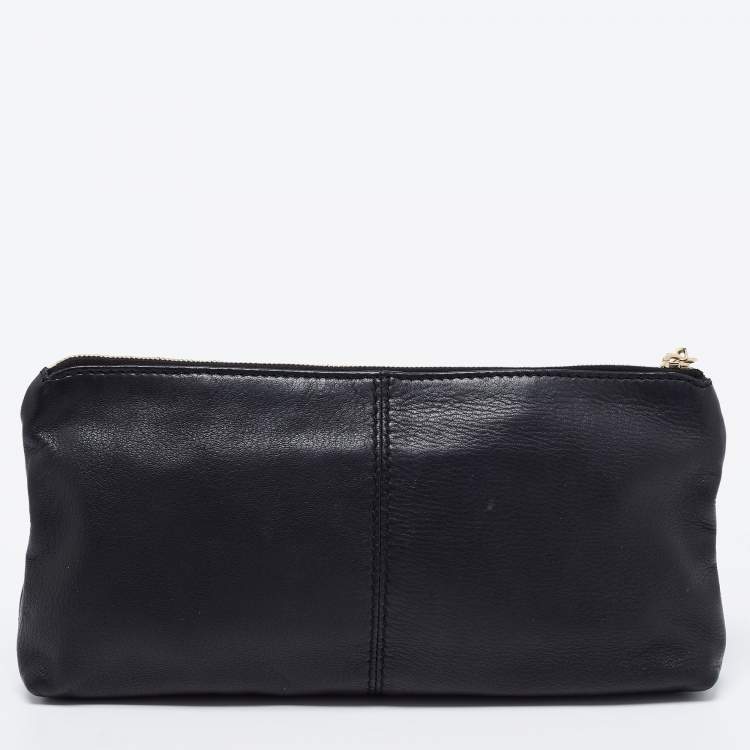 Pre Owned Gucci Black Leather Small Sienna Tassel Clutch