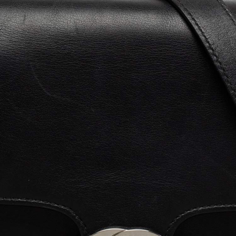 Pre Owned Gucci Black Leather Dollar Interlocking G Shoulder Bag