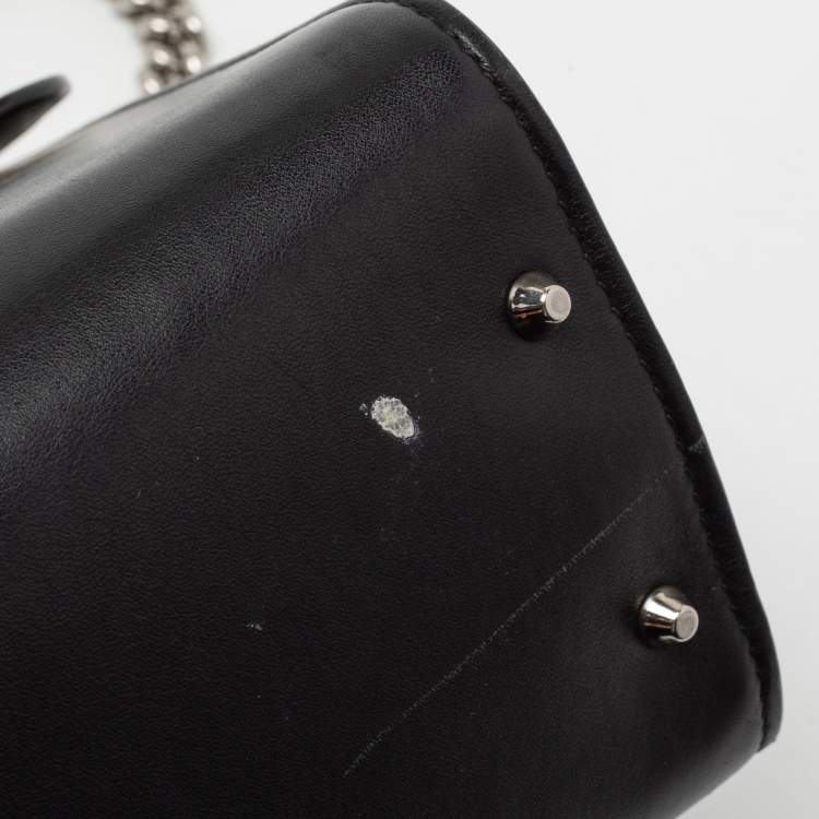 Pre Owned Gucci Black Leather Dollar Interlocking G Shoulder Bag