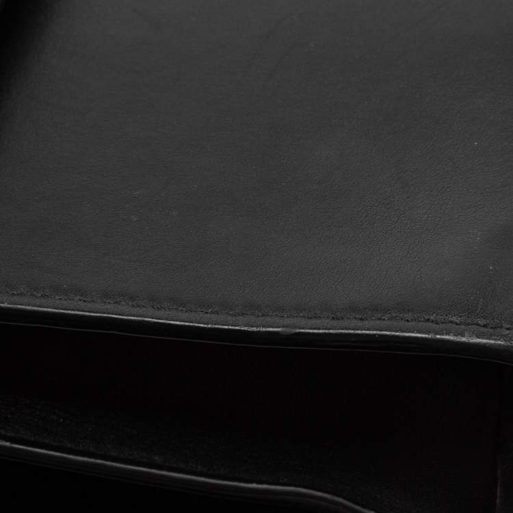 Pre Owned Gucci Black Leather Dollar Interlocking G Shoulder Bag