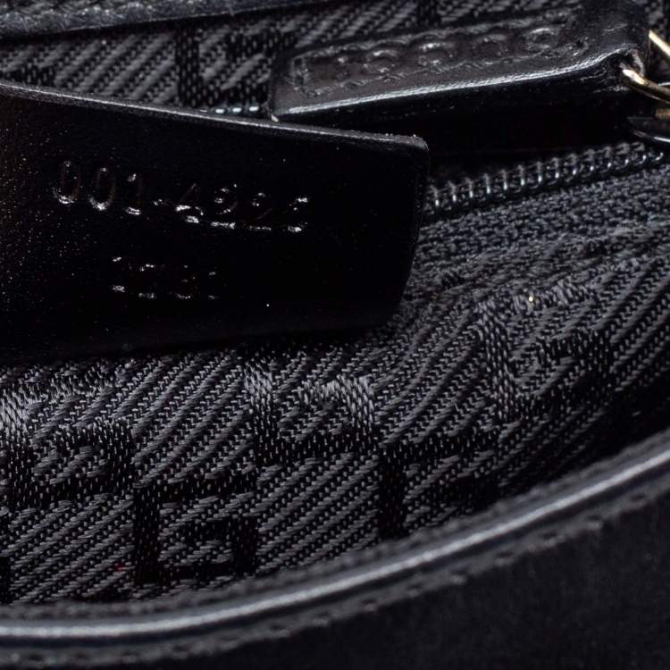 Pre Owned Gucci Black Leather Flap Clutch