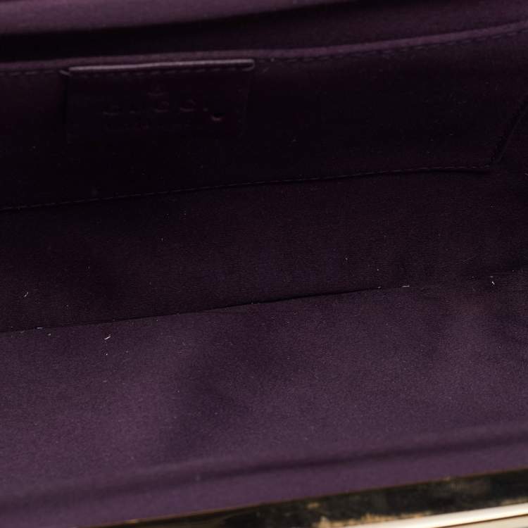 مملوكة مسبقًا Gucci Blue/Purple Crystal and Satin Fringe Dragon Embellished Evening Bag