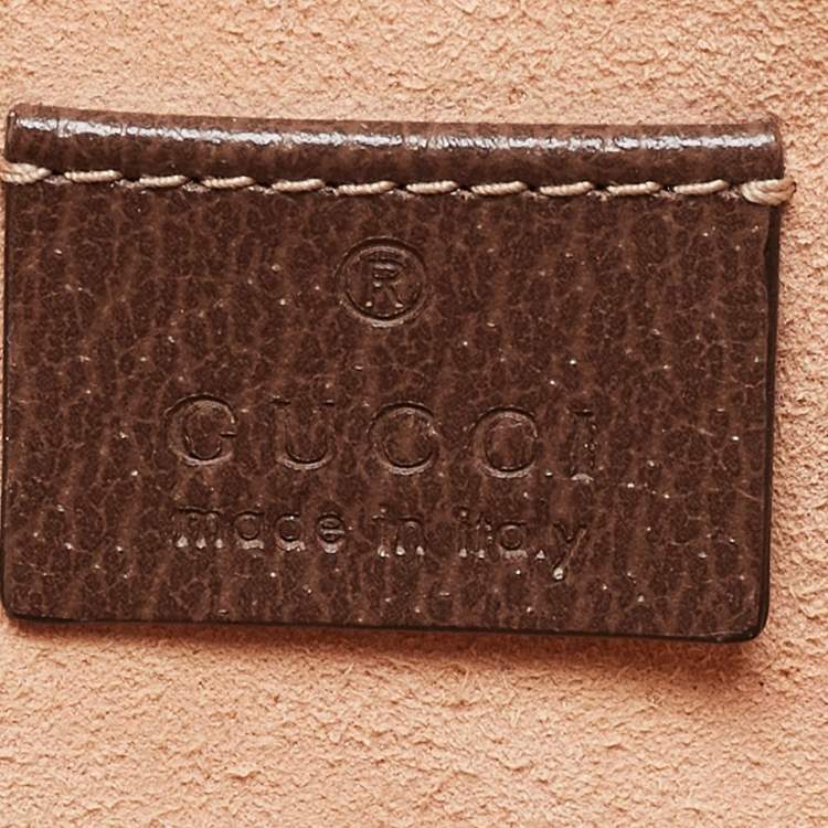 Pre Owned Gucci Beige/Brown GG Supreme Canvas And Leather Ophidia Pouch