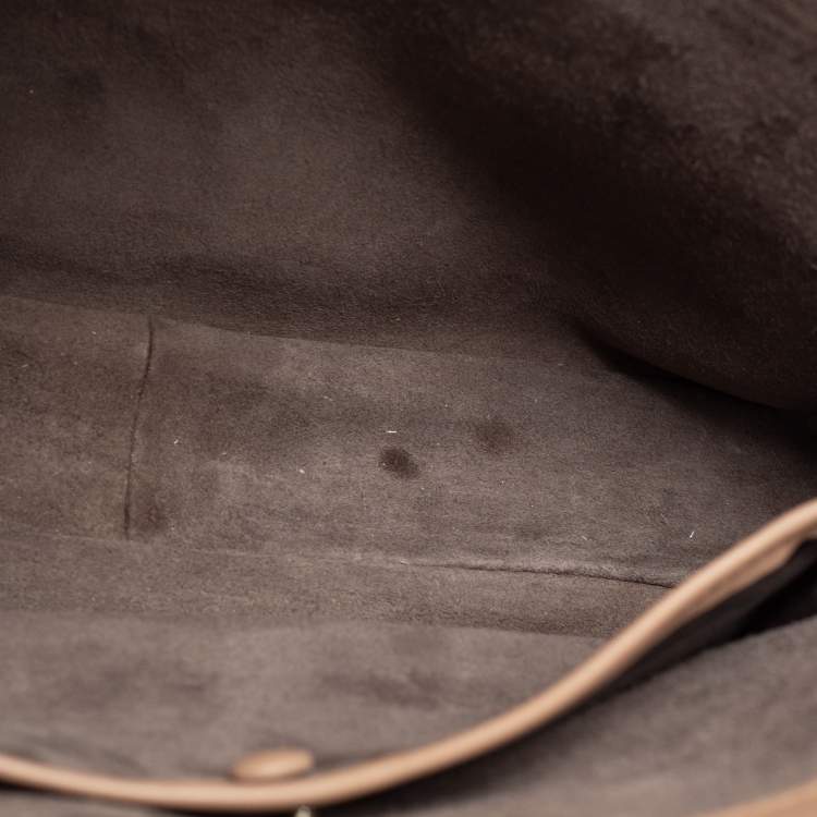 Pre Owned Gucci Beige Leather Lady Lock Bamboo Top Handle Bag