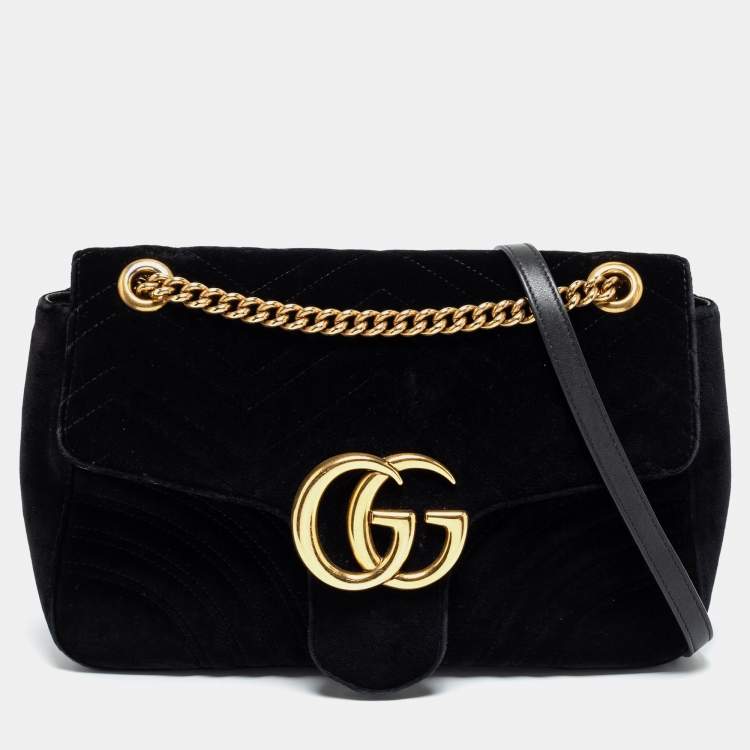 Gucci Black GG Marmont Medium Matelasse Shoulder Bag – The Closet