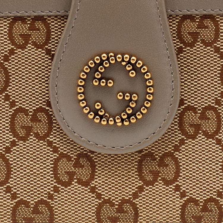 مملوكة مسبقًا Gucci Beige/Brown GG Canvas And Leather Scarlett Continental Bifold Wallet