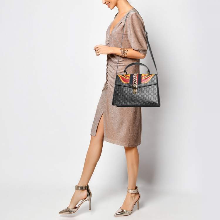 Gucci Sylvie Medium Web Top Handle Shoulder Bag