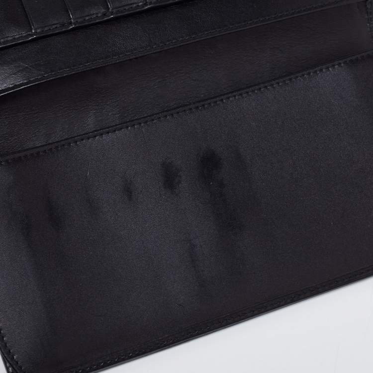 Pre Owned Gucci Black Suede And Canvas Web Wallet