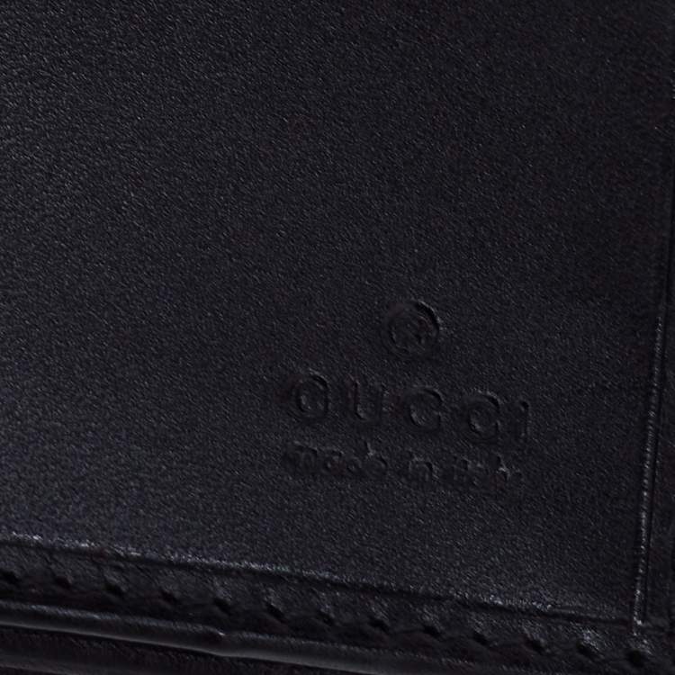 Pre Owned Gucci Black Suede And Canvas Web Wallet