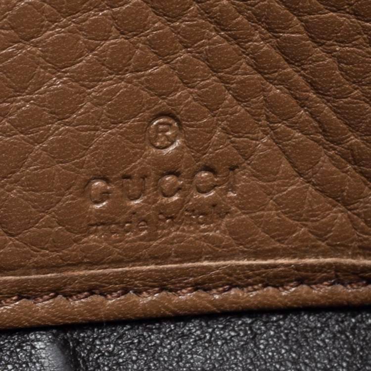 Pre Owned Gucci Brown Leather Soho Flap Continental Wallet