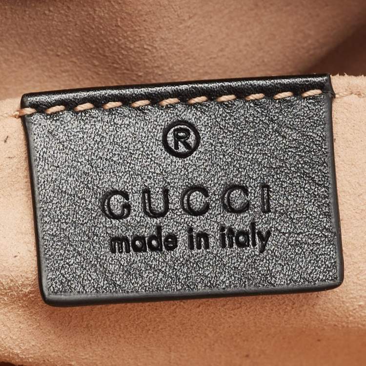 Pre Owned Gucci Black Quilted Leather GG Marmont Belt Bag