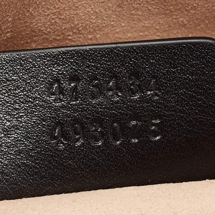 Pre Owned Gucci Black Quilted Leather GG Marmont Belt Bag