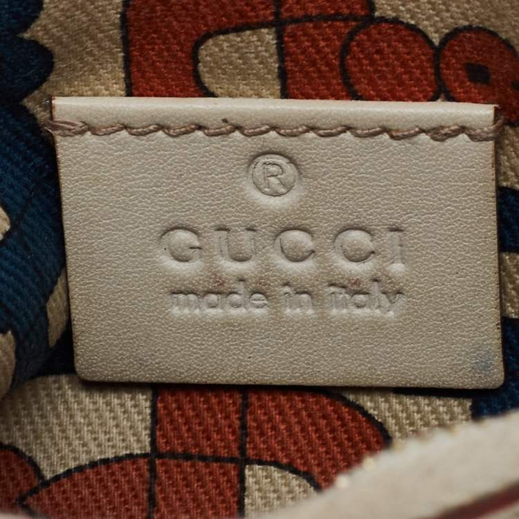 Pre Owned Gucci Light Grey Guccissima Leather Zip Pouch