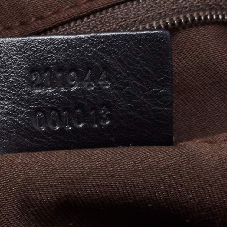 Pre Owned Gucci Beige/Black GG Canvas And Leather Medium Sukey Tote