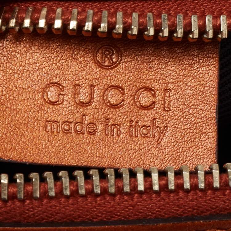 Pre Owned Gucci Orange GG Leather Pouch