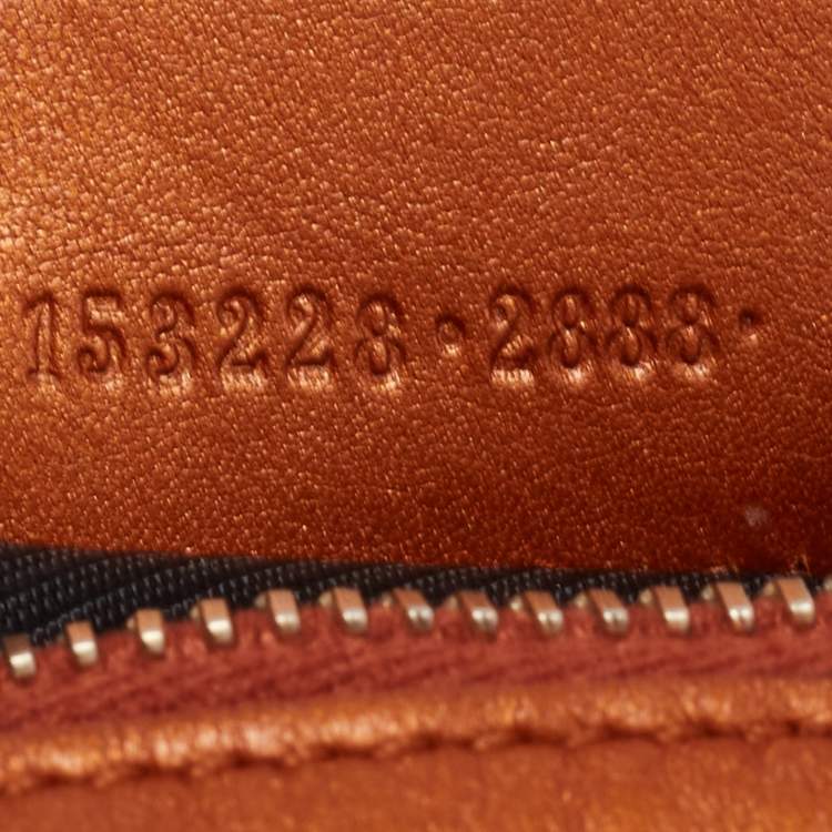Pre Owned Gucci Orange GG Leather Pouch