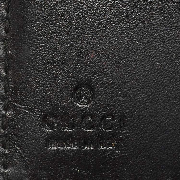 Pre Owned Gucci Black Guccissima Leather GG Icon Wallet