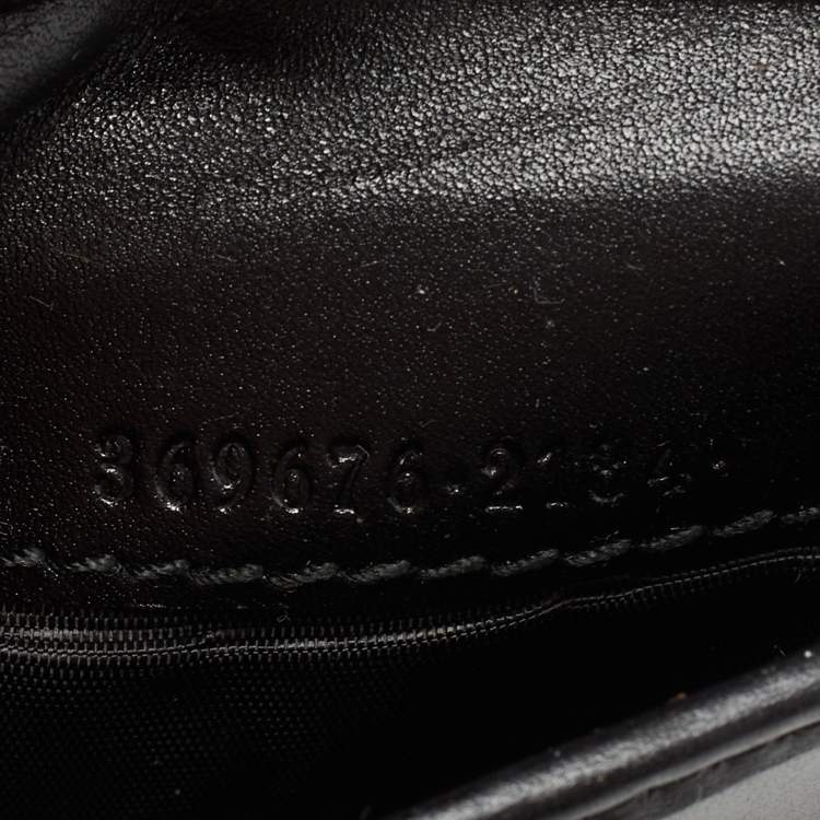 Pre Owned Gucci Black Guccissima Leather GG Icon Wallet